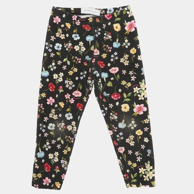 Monnalisa Dark Grey Floral Printed Jersey Leggings 12 months