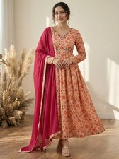 Indian Wedding Wear Anarkali Kurta Pant Dupatta Sets Women Readymade Salwar Suit