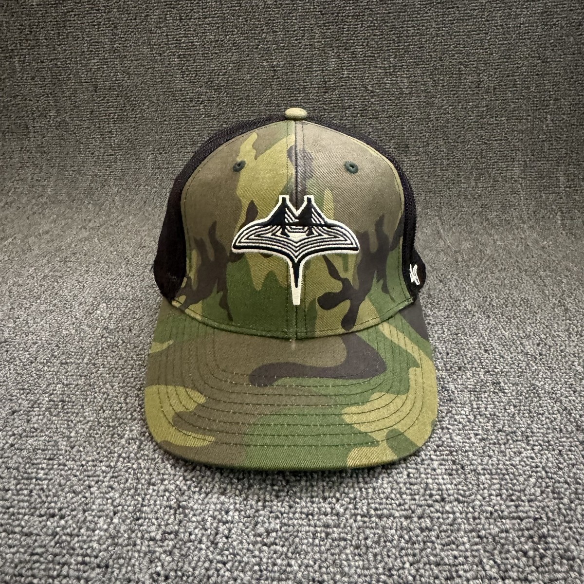 '47 Brand Camo Trucker Snapback Black Green Curved Brim Hat