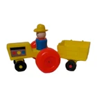 Vintage Fisher Price Little People Farmer,  Trailer And "Whoops" Tractor.