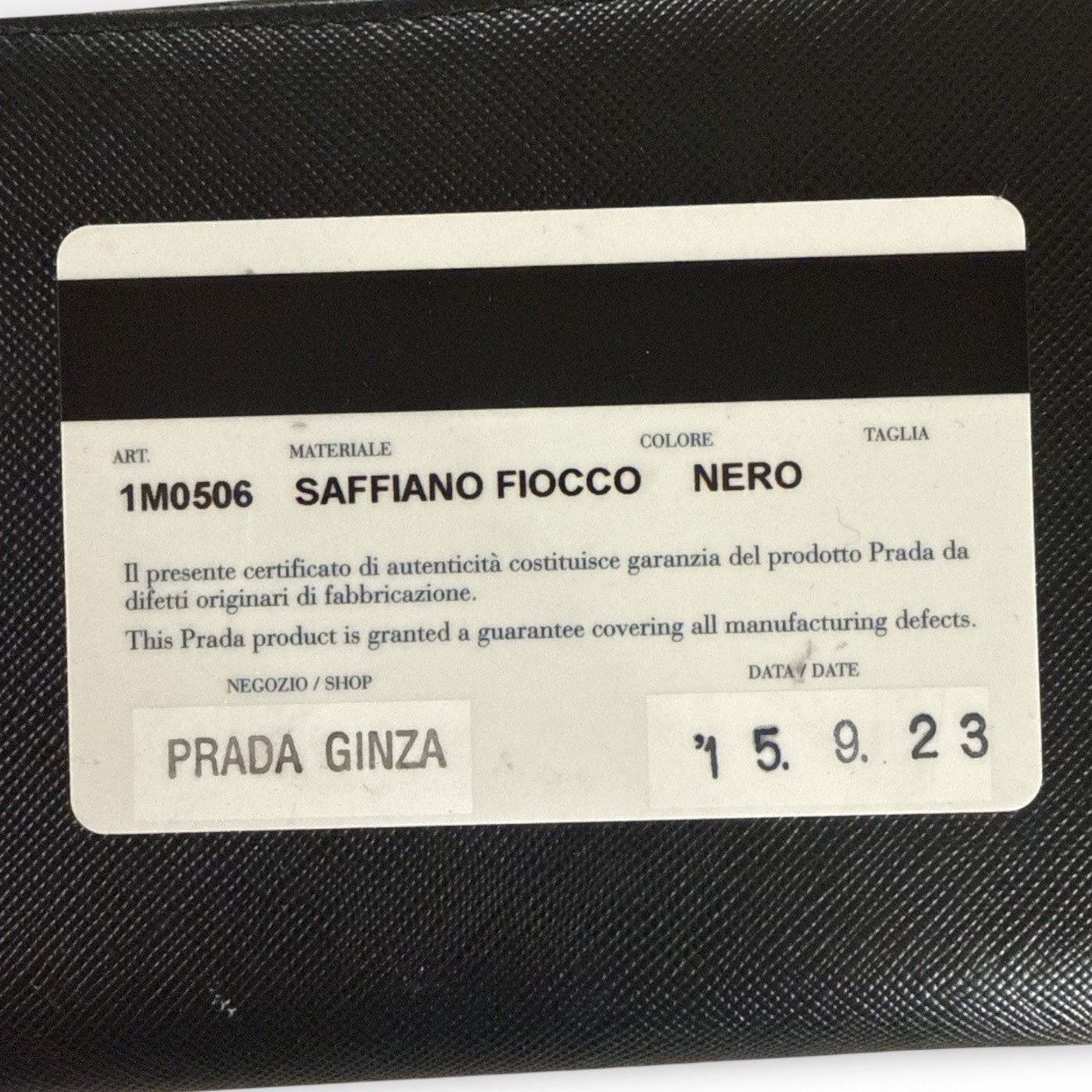 Prada Saffiano Leather Black Bow Wallet thumbnail 6