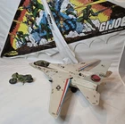 Vintage G.I. Joe Sky Striker 1983 Jet with 1982 Hi-Flier & Motorcycle
