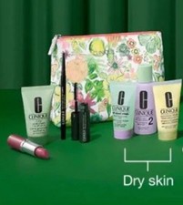 NEW 8 PC Clinique Jonathan Cohen Dry Skincare Makeup Gift Set With Bag NEW