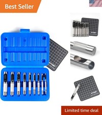 9 Pieces Hollow Punch Set 1/8"-1/2" with A Free Cutting MAT, Leather Hole Pun...