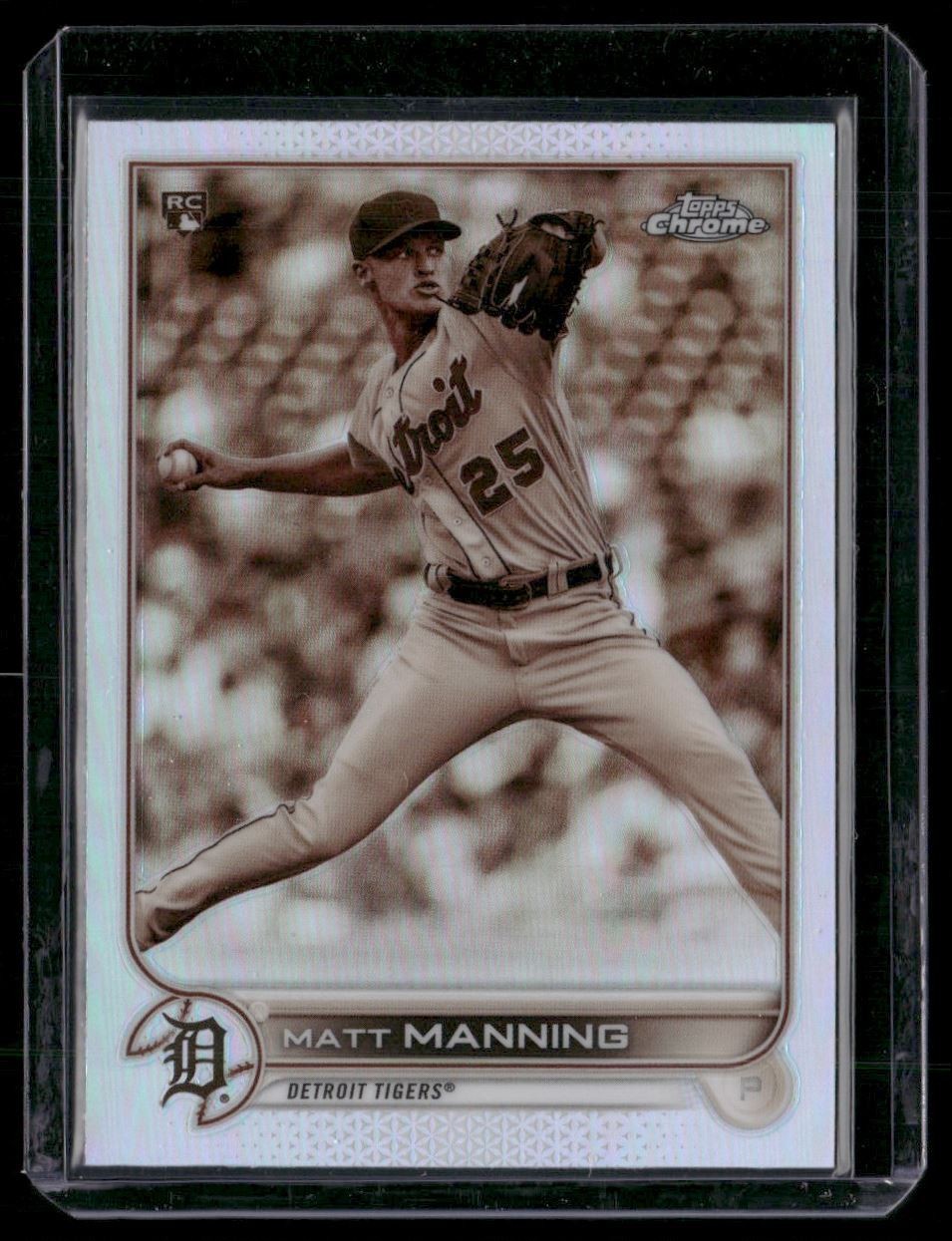 Matt Manning Rookie 2022 Topps Chrome Sepia Refractor Detroit Tigers #57