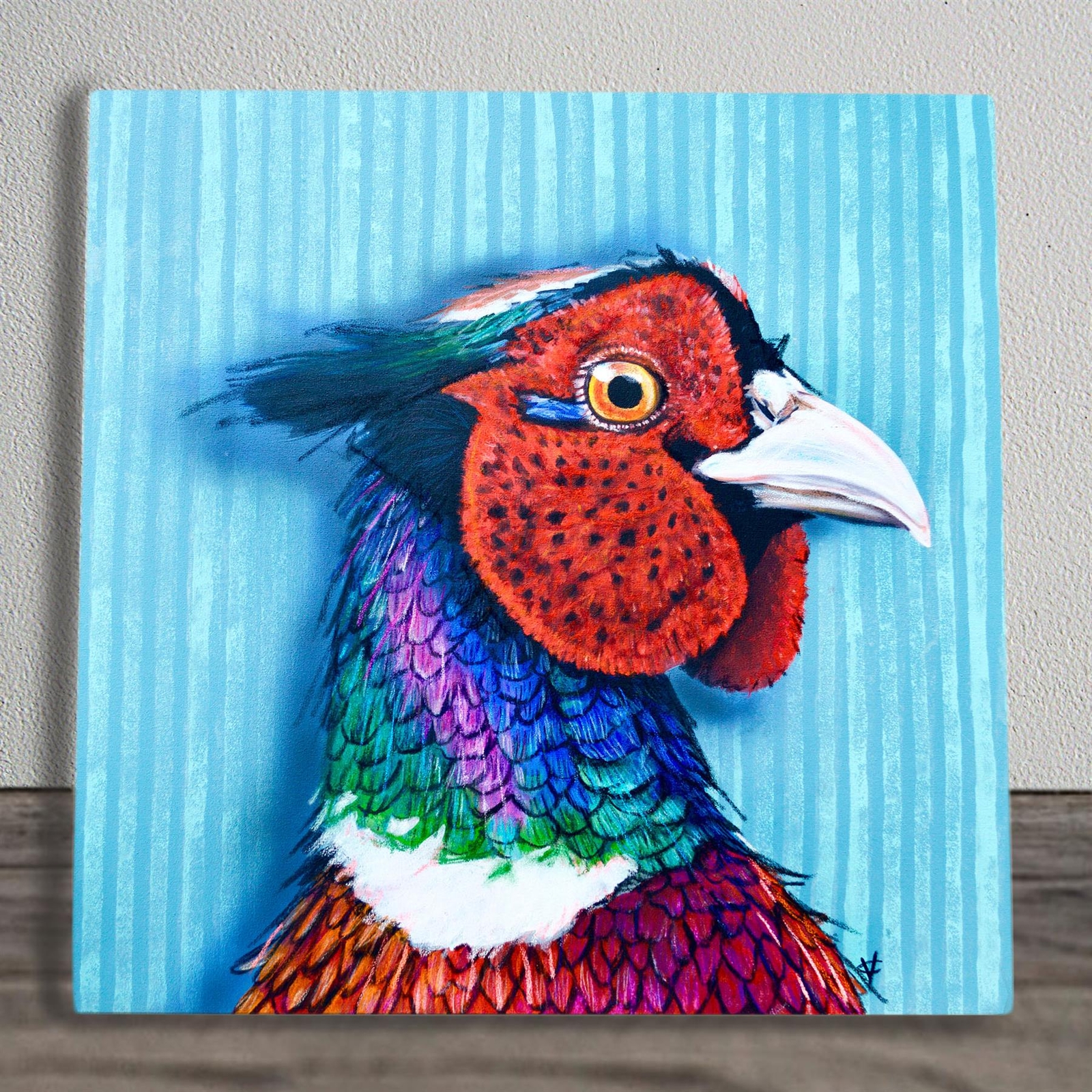 Pheasant Artwork by Victoria Coleman Printed Onto Ceramic Picture Tile