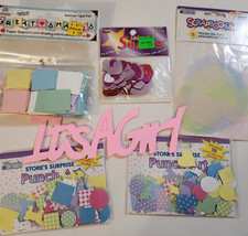 NEW Lot BABY Die Cuts Pastel Paper Vellum Squares Hearts Shapes Its A Girl -G