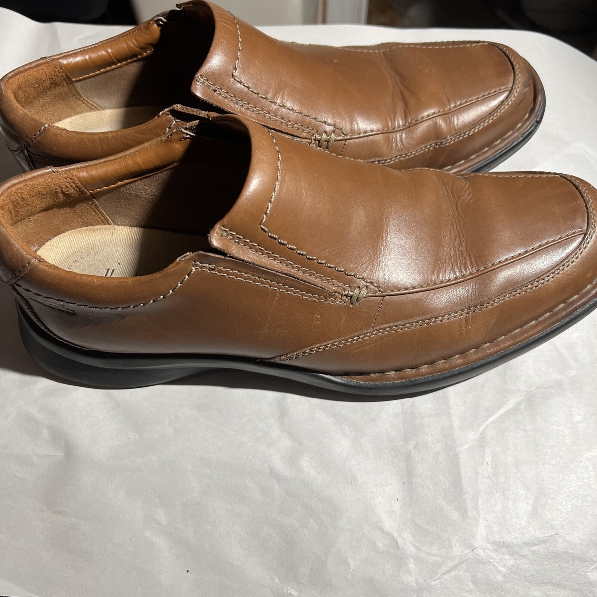 Clark’s Men\'s Brown Leather Loafers Sz 11 M New Clarks Men main image 4