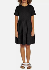 Gap Ladies Short Sleeve Tiered Dress Size XL Black