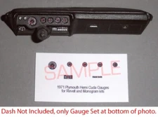 1971 PLYMOUTH HEMI CUDA GAUGE FACES for 1/24 scale REVELL MONOGRAM kits—PLS READ