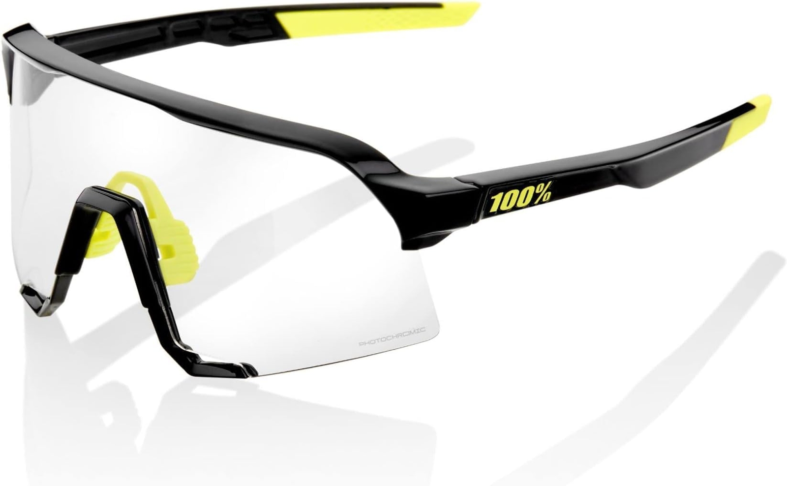 100% S3 Glasses - Gloss Black / Photochromic Lens Clothing NUOVO
