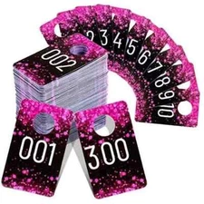 Live Plastic Number Tags Consecutive Live Number Tag, Reusable Normal and