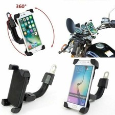 Motorcycle Bike Mirror Handlebar 360 Bolt Gooseneck Mount Holder For Cell Phone