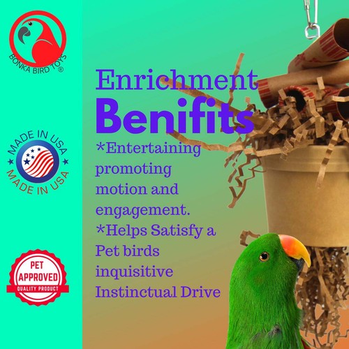 3868 Money Pot Small Medium Bird Toy Cage Cockatiel Parakeet Pet - Picture 3 of 6