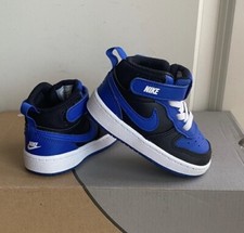 Nike Court Borough Mid 2 Blk/Game Royal Toddler Sneakers DM8874-001- SZ 5 C
