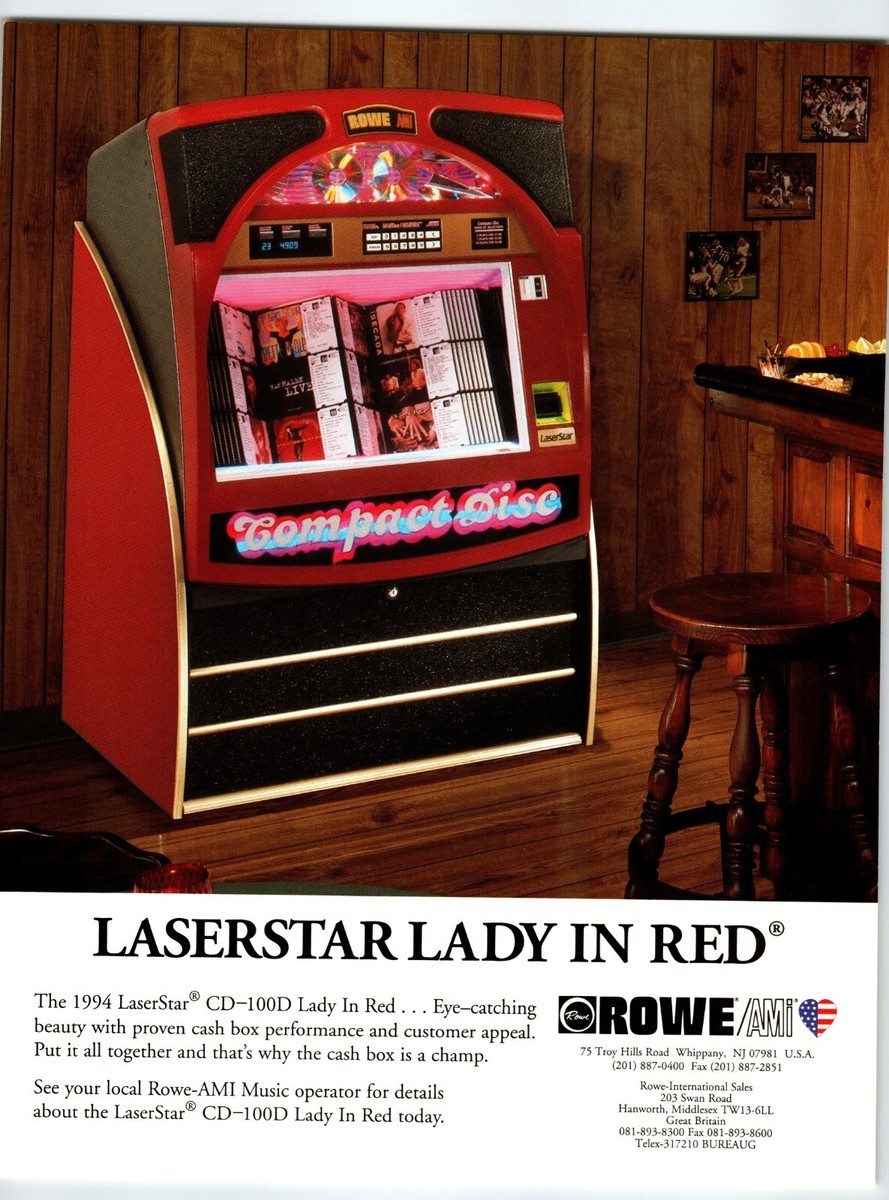 Laserstar Lady In Red CD Jukebox FLYER Rowe 1994 Unused Original