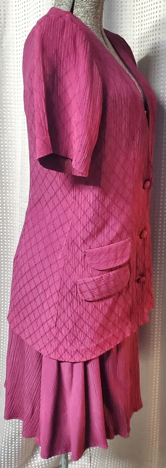Traje Falda Sheri Martin New York Color Vino De Colección Y2k Años 90 Mujer Talla 10 P Foto 4 de 4