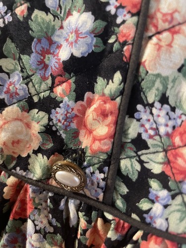 Sylvia Whyte For Saks Dress Girls Size 8 Fall Floral Ruffle Collared Vtg - Picture 3 of 11