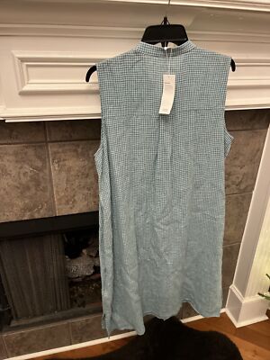 eileen fisher organic linen mandarin collar dress Organic Linen Mandarin Collar Dress
