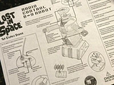 Instruction Sheet - Lost In Space TrendMasters Remote Control B-9 Robot 24'' Tall
