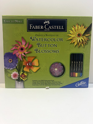 Faber-Castell Create a Bouquet of Watercolor Button Blossoms Art Kit New