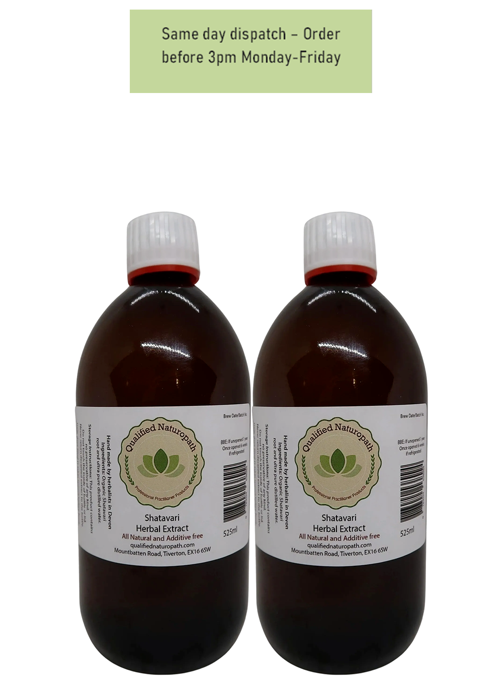Shatavari Herbal Extract - Twin Pack 1050ml (2x525ml) - In Glass Bottles