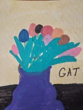 IMPRESSIONISM ORIGINAL PAINTING COLLECTIBLE WHIMSICAL FLOWERS BOTANICAL ARTWORK 