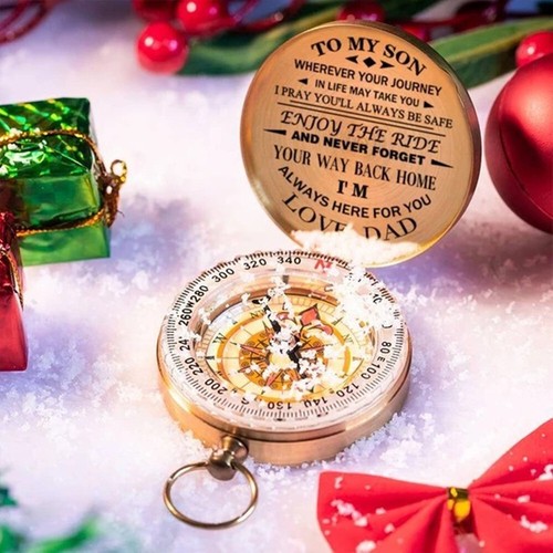 Mom Dad To Son Enjoy The Ride Vintage Compass Copper Compass Christmas Gift - Picture 2 of 6