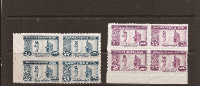 SPAIN- 2  (1930s?) non-listed stamps without postal validity(multiples)