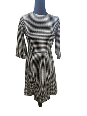 slim fit dress slacks Ask You Out Black Houndstooth Tweed 3/4 Sleeve Dress – Shop the Mint main image 1