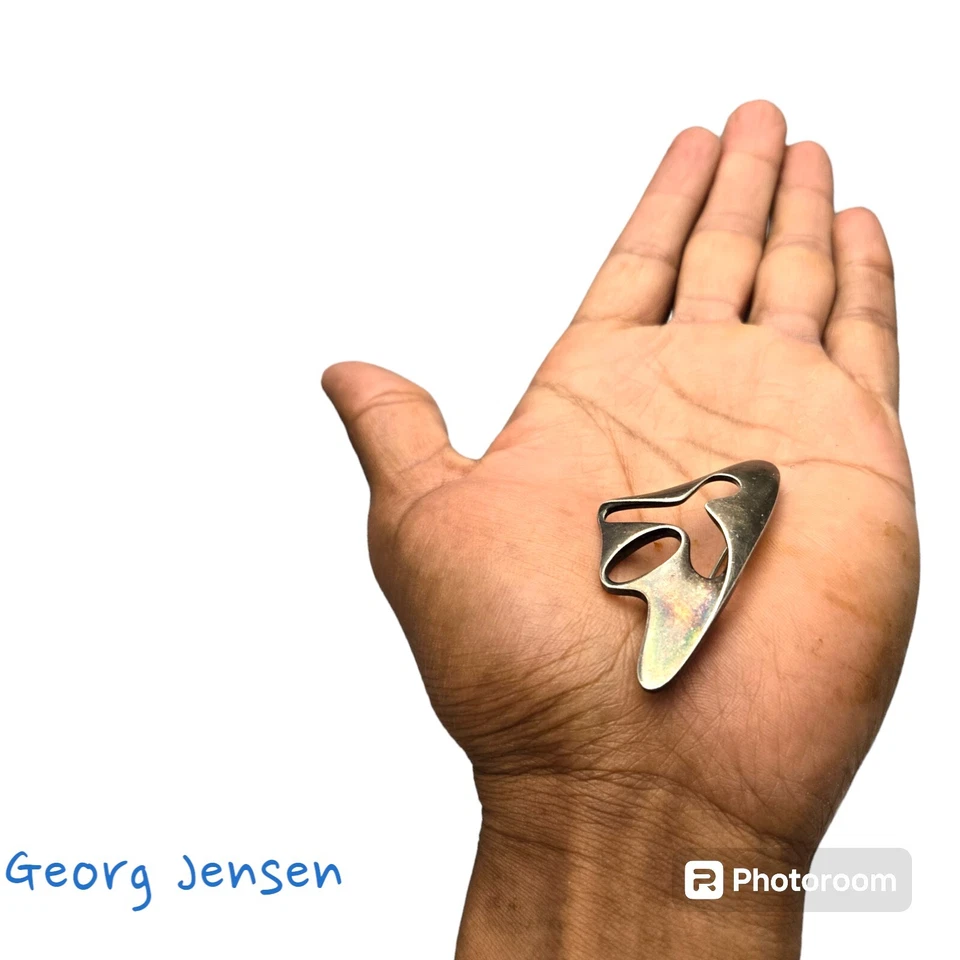 Importante Broche Ameba GEORG JENSEN Plata Esterlina Diseño Henning Koppel  Foto 4 de 4