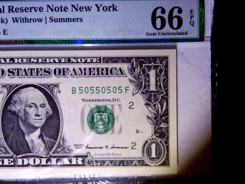 1999 New York EPQ 66 Fr#1924-B (BF Block) Withrow/Sunners - Picture 2 of 4