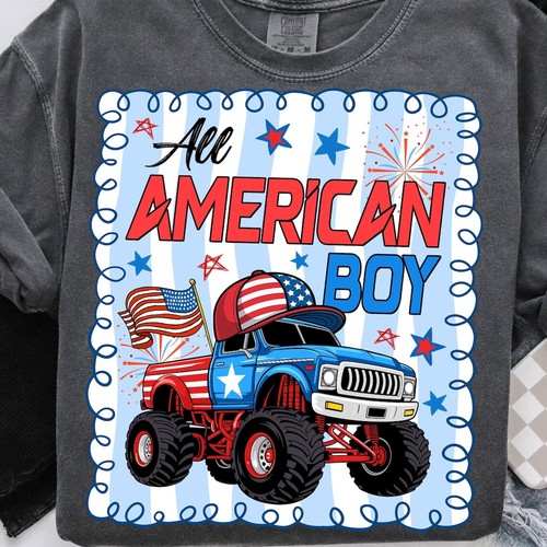 All American Boy Boys 4th of July Shirt Kids Patriotic Happy 4th of July America - Picture 9 of 10