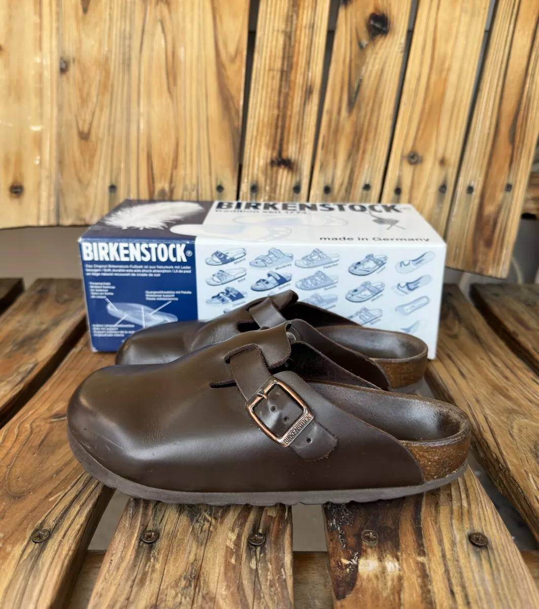 Vintage Birkenstock Boston Dark Brown Leather Size 35 L4 Normal Width Buckle Vintage Birkenstock Boston Dark Brown Leather Size 35 L4 Normal Width Buckle