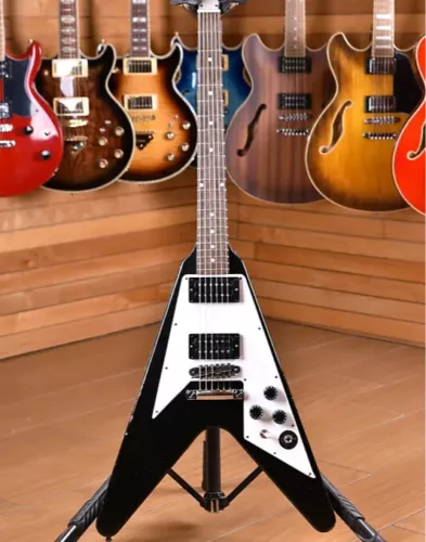 Murphy Lab Kirk Hammett 1979 Flying V Electric Guitar Replica Aged Ebony KG