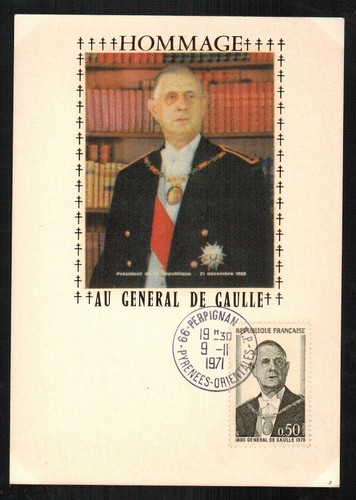 Frankreich - Karte Postal - Yvert 1698 Seide - General De Gaulle - Perpignan