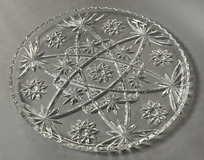 Anchor Hocking Prescut Clear 13 1/2'' Cupped Edge Torte Plate Platter