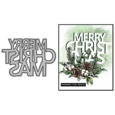 Merry Christmas Big Letters Phrase Words Metal Cutting Dies Card Making Craft