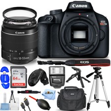 Canon EOS Rebel T100/4000D Camera with 18-55mm DC III Lens 64GB Flash Bundle