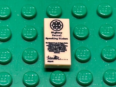 Lego Tile 1x2 With Highway Patrol Speeding Ticket Pattern