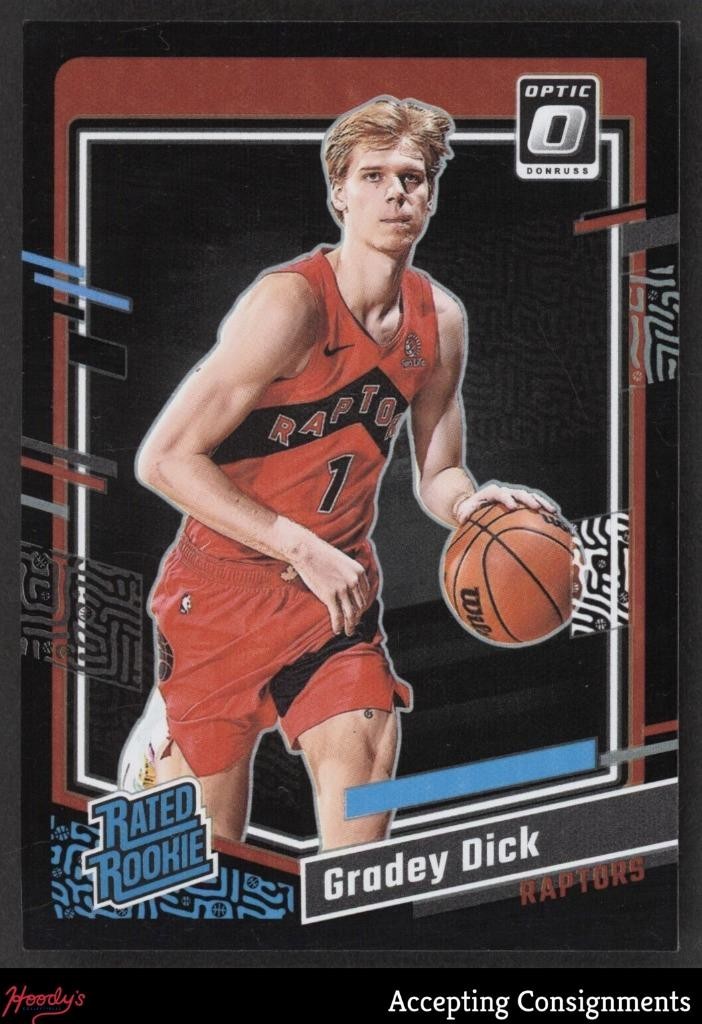 2023-24 Donruss Optic Black #212 Gradey Dick RC RATED ROOKIE 1/1 Raptors
