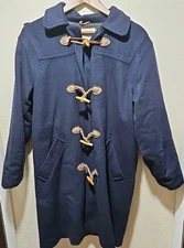 Vintage LL Bean Duffle Coat S905 Wood Toggle Women 6 Wool Houndstooth Lined USA