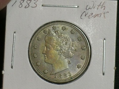 1883 WITH Cents Liberty Nickel -- AU+ -- Luster - Sharp    (B4)