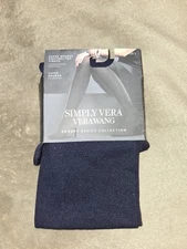Simply Vera Wang - Super Opaque Footed Tights - Sz 1 - Navy - Control Top