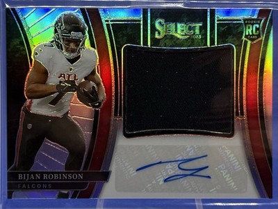 2023 Panini Select Bijan Robinson Silver Prizm RPA 07/99 #JRS-BRO Falcons RC