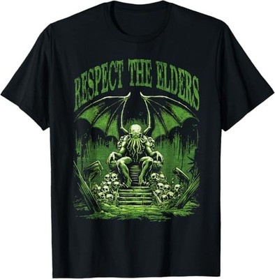 NEW LIMITED Cthullhu, Respect The Elders, Halftone Gothic Cthullhu T-Shirt S-3XL
