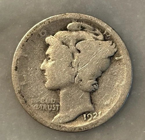 1921-P Mercury Dime - AG - About Good - 90% Silver