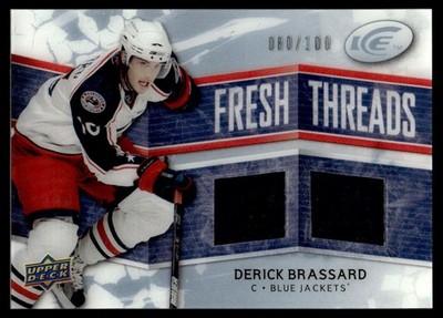 2008-09 Upper Deck Ice Fresh Threads Parallel Derick Brassard 080/100 Columbus