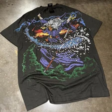 Vintage 1994 Liquid Blue Wizard All Over Print Single Stitch Reprint T-shirt XL