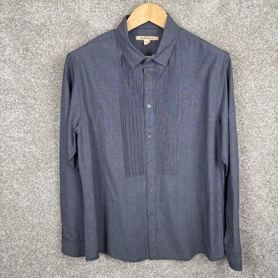 John Varvatos USA Long Sleeve Pleated Button Up Dress Shirt Men s XL Blue